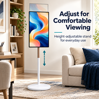 Moniteur tactile Android 11 de 32 pouces, tablette TV rotative avec 4 Go de RAM et support de sol réglable pour le divertissement et le fitness à domicile