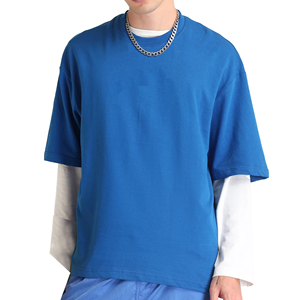 เสื้อยืดแขนสั้นผ้าคอตตอนแบบ100% ระบายอากาศได้สำหรับใส่เล่นกีฬาแบบลำลองเล่นยิมฟิตเนสยิม - Product Image 1