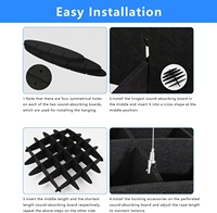 Panneau Acoustique Suspendu en Fibre de Polyester, Panneau de Plafond Acoustique Gaufré, Diffuseur de Son pour Bureau et Home Cinéma