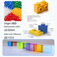 Gobricks GDS-648 Briques Modifiées 52107 Briques QUATRE BOUTONS 1x2 avec Picots sur 2 Côtés en Plastique ABS Pièces de Construction MOC