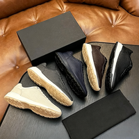 Chaussures plates décontractées de luxe pour hommes en cuir de vachette premium, respirantes et confortables, à enfiler, mocassins d'affaires avec doublure en maille
