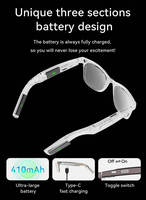 Lunettes Intelligentes IA AG18 410 mAh : Traduction Photo en Temps Réel, Dialogue Vocal, Enregistrement Audio, Vidéo 2K, Chargement Type-C, Portables