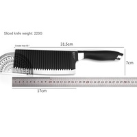 Vente en gros de sept pièces en acier inoxydable au design moderne à revêtement tranchant pour chef cuisinier pour la cuisine coffret cadeau ensemble de couteaux à viande et légumes