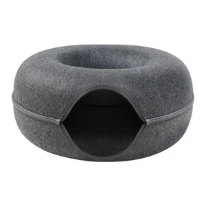 Manufactured Good Quality Pet Cave Removable Zipper Cat House Relieve Anxiety Donuts Tunnel <b>Bed</b> for Cat - Product Image 4