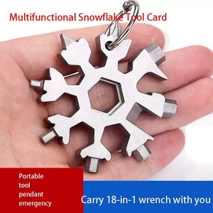 Llaves de copo de nieve portátiles de acero inoxidable 18 en 1 al por mayor, multiherramientas, llave de nuevo diseño con llavero - Product Image 2