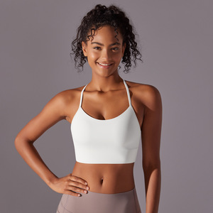 En gros, Brassière de sport pour femme, col en U, dos en Y fin, avec coussinets amovibles, coupe ajustée, soutien léger, style crop top, pour yoga et fitness - Product Image 3