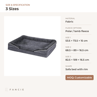 Canapé-lit pour animaux de compagnie avec surface en tissu pelucheux, base antidérapante amovible et housse lavable OEM/ODM pour distributeurs et marques de distributeurs privés