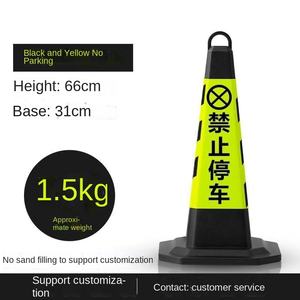 Yansıtıcı dayanıklı yol uyarı trafik konisi kauçuk 90cm siyah kare 3m yansıtıcı park bariyer hiçbir park işareti - Product Image 6