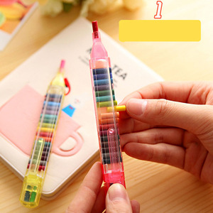 Bvideo Art 20 pièces crayons empilables pour enfants crayon à <span class=keywords><strong>paillettes</strong></span> arc-en-ciel à construire 20 en 1 crayons à point empilable pour le dessin - Product Image 6