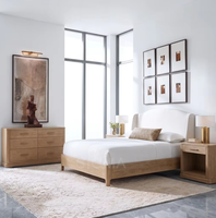 Ensemble de chambre à coucher moderne 2026, lit en tissu de luxe pour hôtel et maison, ensemble de meubles de salon en cuir