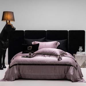 Juego de edredón Jacquard Rosa fresco de verano de gama alta, sábanas de Lyocell, cobertores tamaño Queen King con 2 fundas de almohada suaves, juego de cama - Product Image 1