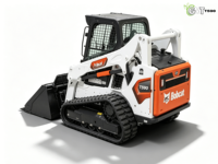 Mini-chargeuse compacte sur chenilles Kubota T590, homologuée EPA EURO 5, charge nominale de 0,95 tonne, puissance de 51 kW, godet standard