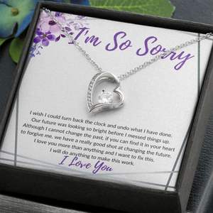 UIONEN Craft DIY 511 Collar de Corazón de Cobre con Tarjeta de Mensaje Personalizado - Regalo de Reparación de Relaciones y Aplicaciones de Perdón para Enamorados - Product Image 1