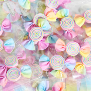 New Macaron Rainbow Gradient Lollipop <b>Bow</b> Hair <b>Clips</b> Cute Girls Side Bang Barrettes Kids Candy Hair Accessories - Product Image 5