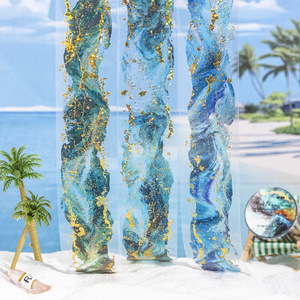 1 Rollo de Cinta Adhesiva Troquelada Serie Ondas de <span class=keywords><strong>Brisa</strong></span> Marina con Estampado en Caliente y Tema de Color Degradado, Pegatinas Decorativas - Product Image 1