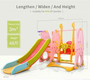 Yooking Kualitas Bermain Anak Bayi Baru Lahir Swing Slide Set Bayi Slide dan Ayunan Ritel Plastik untuk Bermain tanah