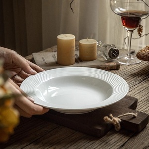 Simple Ceramic Disposable Western <b>Dinner</b> Plate High-End Classic Deep Dish Bone China Tableware - Product Image 3