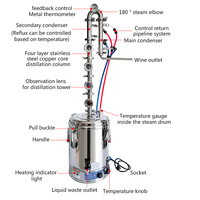 Alambic de distillation électrique domestique 15L, 25L, 33L, 50L, 70L, 98L pour la rectification du brandy avec colonne de reflux