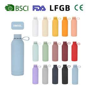 Bouteille isotherme en acier inoxydable écologique avec paille 500 ml personnalisable pour le sport, le cyclisme, l'escalade, maintien thermique 12-24 heures - Product Image 4