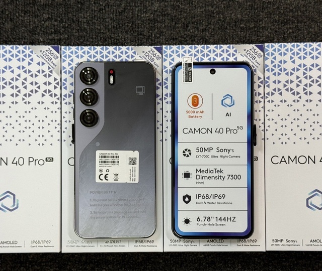 2026 New Design Camon 40 Pro 5G Smartphone 6.8-Inch HD LED Android 15 MTK Deca Core 5200mAh Battery Long Life