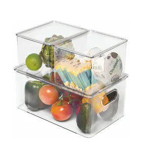 3PK Storage Bins with Lids Clear Plastic Bins Stackable Storage Containers for Organizing