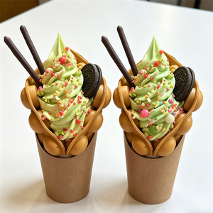 Décoration de café et pâtisserie : Modèle de gaufre aux œufs en mousse PU écologique, technique de mousse, confettis colorés, bâtonnets de chocolat, biscuits - Product Image 5
