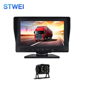 STWEI 7 Inch IPS Dash Camera Rearview <b>Mirror</b> Monitor Dual Lens Loop Recording Backup Camera for Truck - Product Image 1