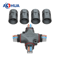 2 ~ 4P câble d'alimentation LED sans vis à verrouillage rapide connecteur étanche L/T/X /Y en forme IP67 joint de câbles d'éclairage LED en plastique