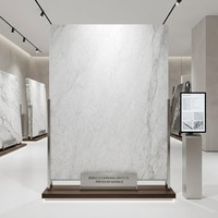 Dalle de marbre Bianco Carrara italien naturel, poli, blanc avec veines grises, pour revêtement de sol et murs