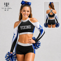 Tenue de cheerleading de compétition, dégradé coloré néon, personnalisation par sublimation et broderie, usine OEM, vente en gros, faible MOQ