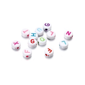 Perles en acrylique blanches avec alphabet coloré pour la fabrication de bijoux DIY, fournitures pour bracelets, perles rondes de 6 mm - Product Image 3