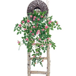Artificial Rose <b>Vines</b> White Plastic Silk Flowers Wall Hanging Decor Indoor Outdoor Wedding Home Decoration - Product Image 5