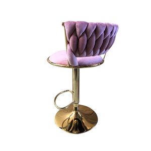 Tabourets de bar réglables en velours, ensemble de tabourets de bar pivotants, hauteur comptoir avec dossier, tabourets de bar - Product Image 3