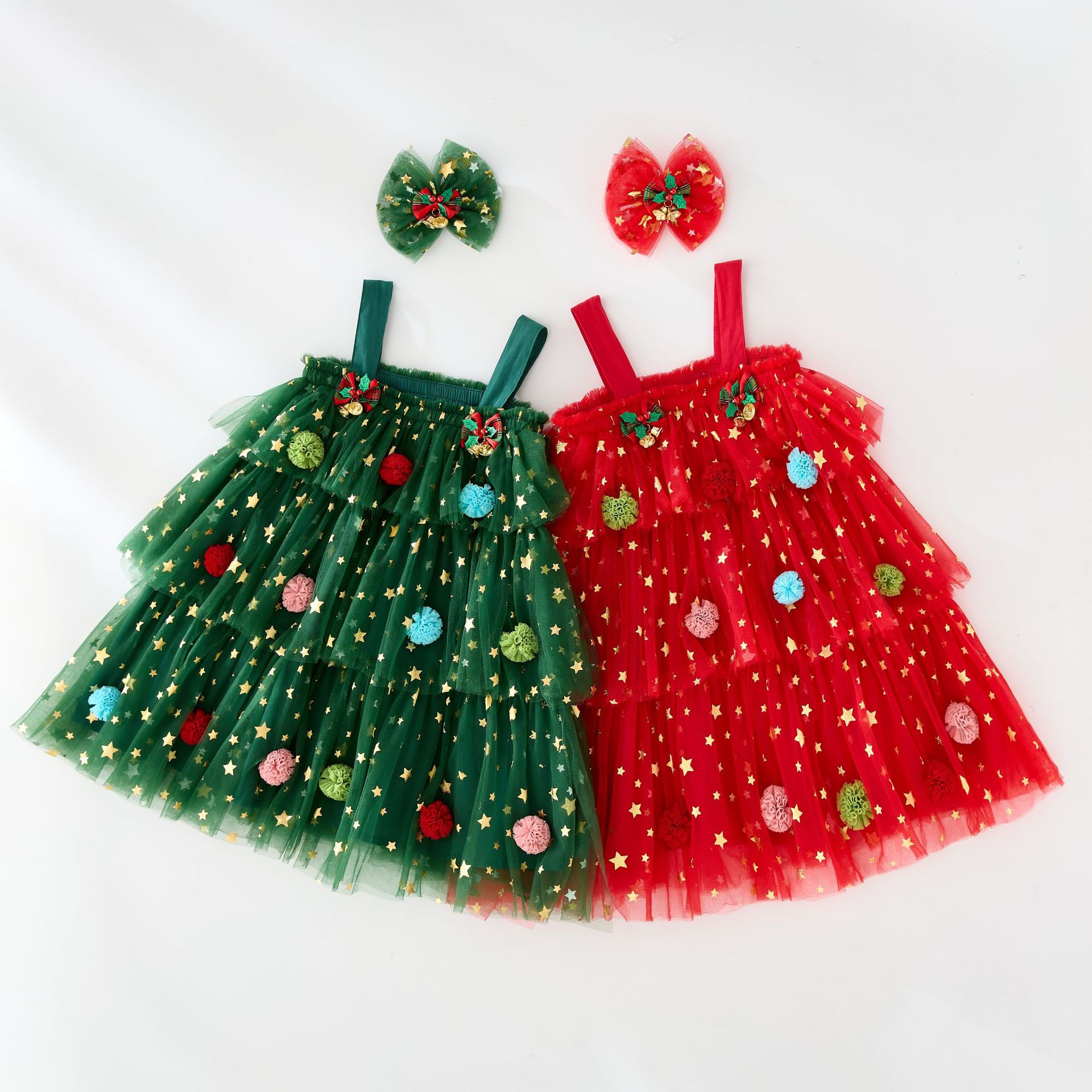 christmas dress newborn Bonnie Baby Child Size 3-6 Months Red It is adorned with the sparkly wording Christmas Dress Christmas Bows For