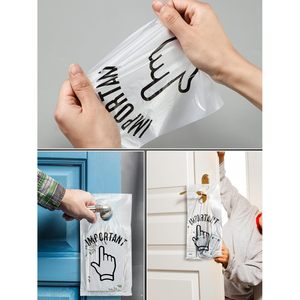 Clear Plastic <b>Door</b> Hanger Bags 6 X 12 Inch With Cut Out Hole For Doorknob Newspaper Holder Waterproof Opp Bag Rectangular Shape - Product Image 3