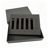Boîtes cadeaux de luxe noires pour parfums avec pelliculage mat et logo doré estampé à chaud - Boîte d'emballage rigide pour cosmétiques avec insert en EVA pour chaussettes