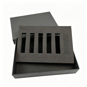 Luxury Black Perfume Gift Boxes with Hot Stamping Gold Logo - Rigid Cosmetic Packaging Box with EVA Insert - Product Image 4