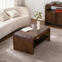 Table basse rectangulaire moderne et rustique en bois massif, convertible et durable, pour salon, meubles de maison, marron, 100x60x45cm