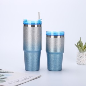 Mug de voyage isotherme de luxe en acier inoxydable Ice Bully Boba Beer Mug, laqué, 30oz, à changement de couleur progressif, avec paille - Product Image 2