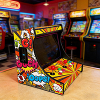 Mini borne d'arcade Pop Art, borne d'arcade de table de 19 pouces, 2 joueurs, divertissement rétro à domicile, joystick rouge, boutons colorés