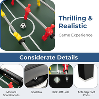 Table de jeu multifonctionnelle portable 4-en-1 : baby-foot, football, billard, tennis de table, hockey sur air pour le plaisir