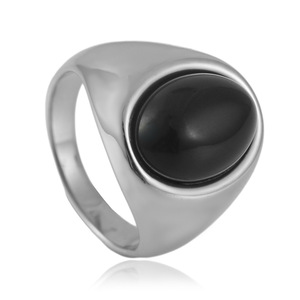 Anillo de Piedra Natural Ovalada de Oro Amarillo para Hombre, Diseño Geométrico, Joyería de Regalo, 24 mm - Product Image 4