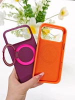 Nouvelle coque de téléphone magnétique rotative à 360° de luxe, texture en tissu tissé, support en métal, antichoc pour iPhone 18 Pro Max