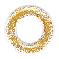 Bouée de natation gonflable transparente en PVC argenté à paillettes de 104 cm avec sequins, durable et écologique pour l'entraînement de natation féminin