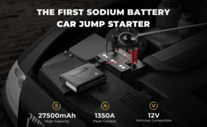 OUKITEL C01 เครื่องจั๊มพ์สตาร์ทรถยนต์ 27500mAh 1350A พีค 80Wh PD60W ชาร์จเร็ว 4000+ รอบการใช้งาน แบตสำรองฉุกเฉินสำหรับรถยนต์ 12V - Product Image 3