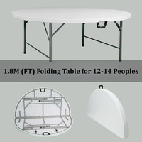 Table de salle à manger pliante légère en plastique de 6 pieds pour 12 personnes, idéale pour événements, banquets, écoles et villas – Vente en gros à prix abordable