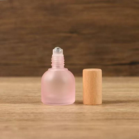 Flacon à bille en verre rechargeable de luxe de 10 ml avec bille en métal, transparent, givré, rose, vert, café, emballage pour huile essentielle, parfum
