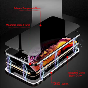 <span class=keywords><strong>Anti</strong></span> <span class=keywords><strong>espion</strong></span> Peeping Magnétique Double Face Métal Pare-chocs Verre Protecteur Pour <span class=keywords><strong>iPhone</strong></span> 14 13 12 <span class=keywords><strong>11</strong></span> Pro Max Confidentialité Écran Téléphone Cas - Product Image 3