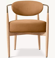 Fauteuils de salle à manger de luxe en bois de chêne et cuir pour la maison