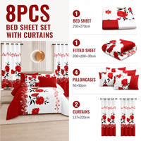 Ensemble de literie imprimé 8 pièces en microfibre pour lit King Queen avec rideaux – Vente en gros